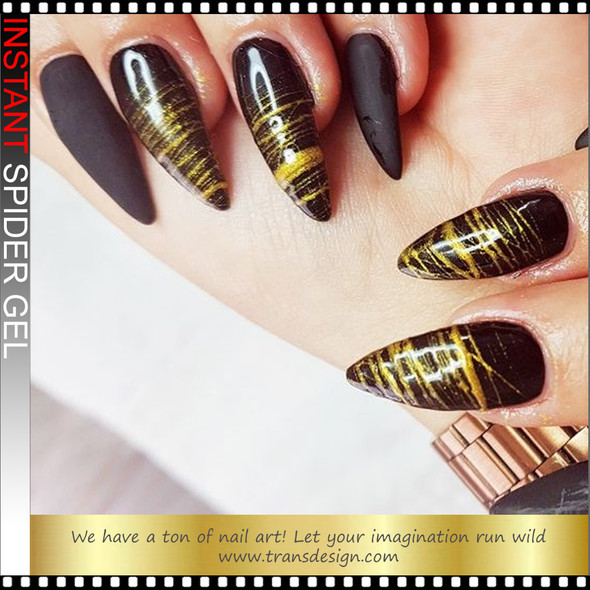 INSTANT LED/UV Spider Gel, Chrome Gold 0.5oz.