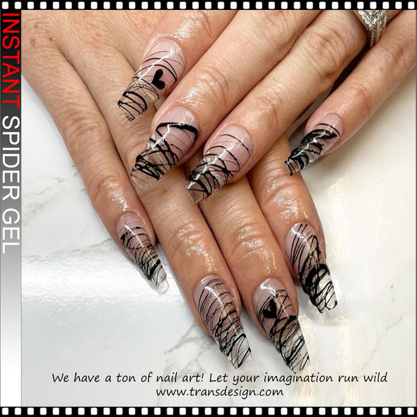 INSTANT LED/UV Spider Gel, Black 0.5oz.