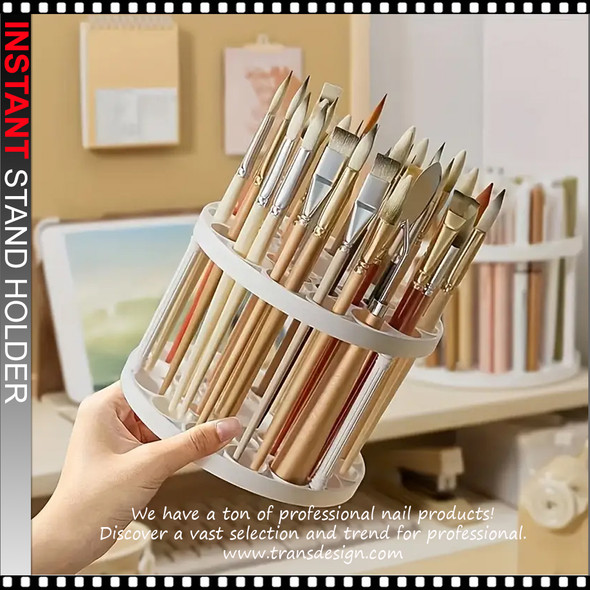 PLASTIC BRUSH HOLDER White, 45 Slots