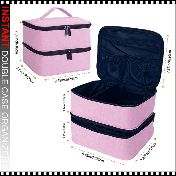 NAIL CASE ORGANIZER Double Layer Holds 30 Bottles, Pink