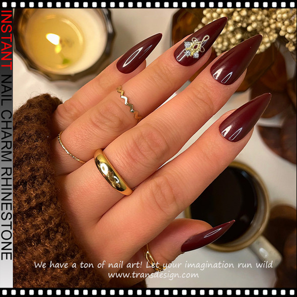 NAIL CHARM RHINESTONE Elegant Bow Designs with Clear Rhinestones 6/Case