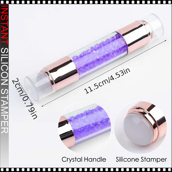 INSTANT Silicon Stamper Double End Purple with Plate