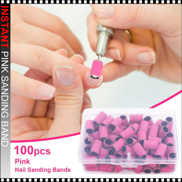 INSTANT SANDING BAND Pink Coarse  100 Grit, 100/Pack