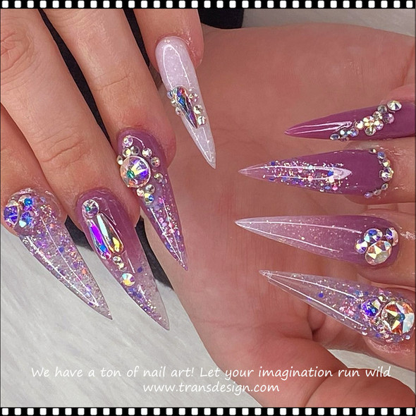 CRYSTAL RHINESTONE Round, Transparent Amethyst, 6 Sizes 1440/Case