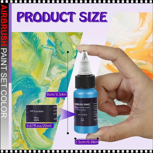 AIR BRUSH COLOR Water-Based Paint 12/Set