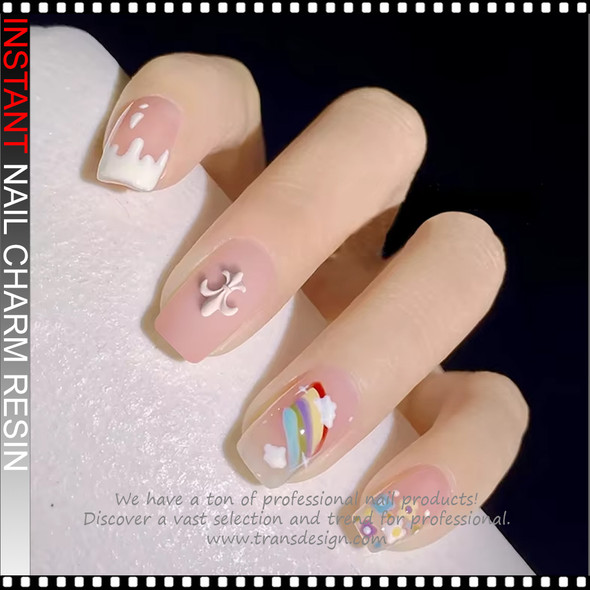 NAIL CHARM RESIN Large & Small Cross Pastel 24/Case 