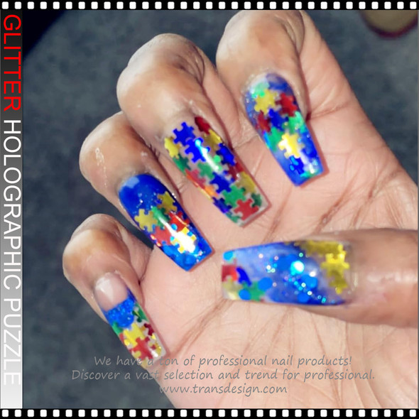 GLITTER Holographic Puzzle Shaped 13g/Jar 