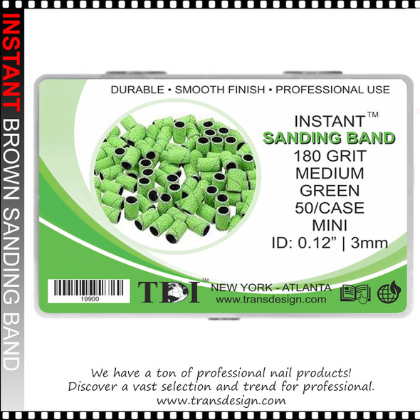 INSTANT SANDING BAND Mini 3mm, Green, Fine 180 Grit 50/Case *