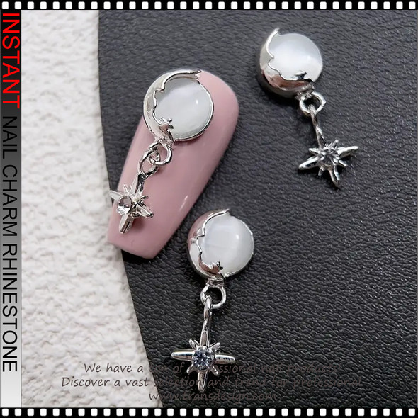 NAIL CHARM RHINESTONE Moon Star & Summer Ocean Style 6/Case 
