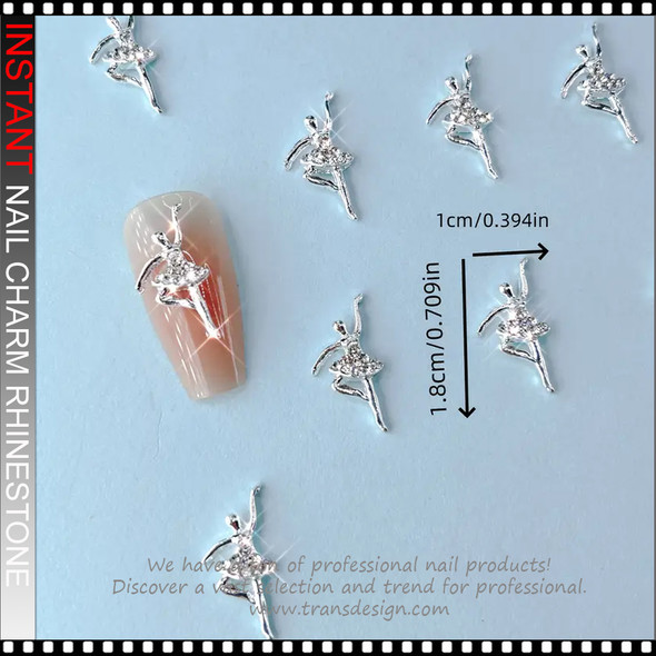 NAIL CHARM RHINESTONE Silvery Ballet 12/Case 