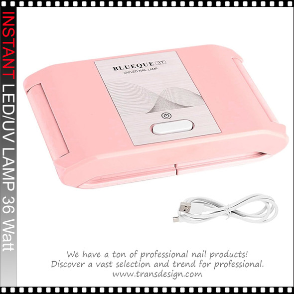 LED NAIL LAMP, Portable, Rechargeable, Pink, 36 Watt.