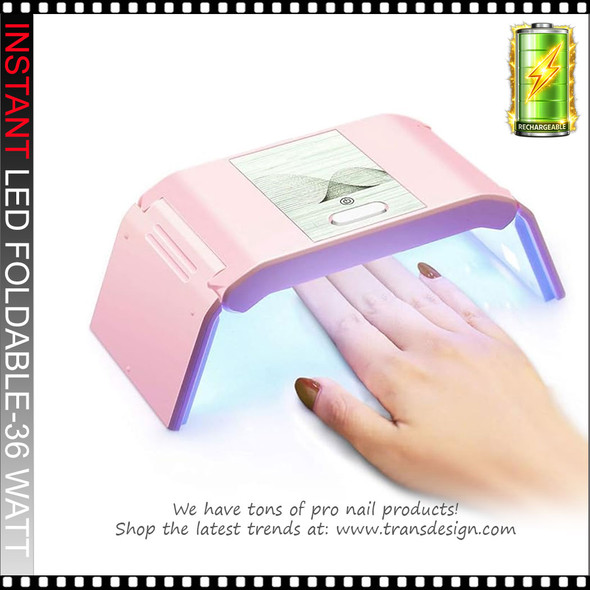 LED NAIL LAMP, Portable, Rechargeable, Pink, 36 Watt.