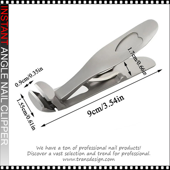 INSTANT Stainless Steel, Angle Nail Clipper Silver
