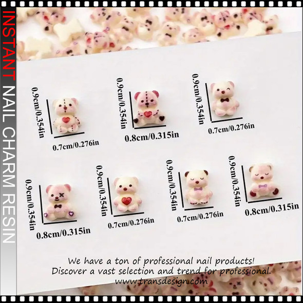 NAIL CHARM RESIN 3D Cute Cartoon Bear 18/Case 