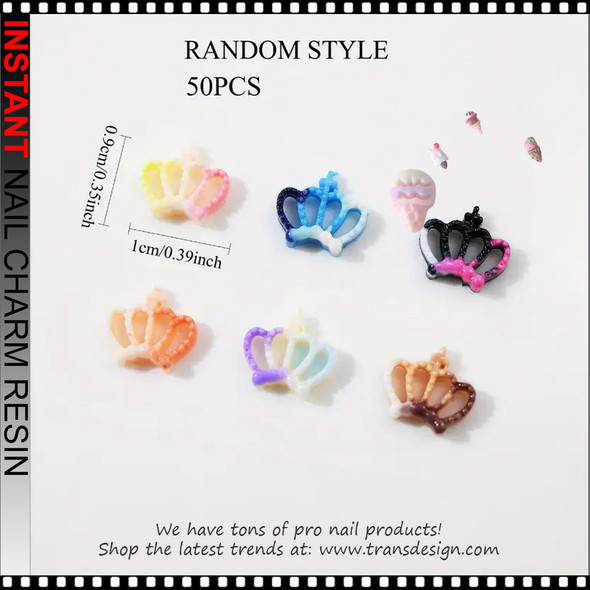 NAIL CHARM RESIN Three-Dimensional Resin Crown 14/Case