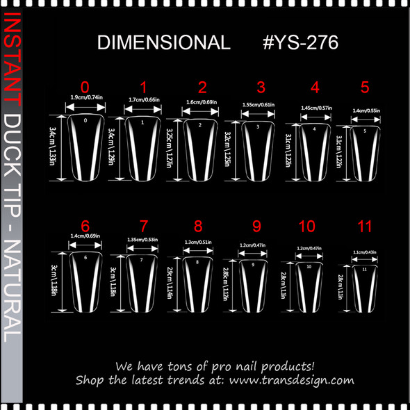INSTANT TIP Duck, Long, Full Cover, Clear 240/Case #YS-276