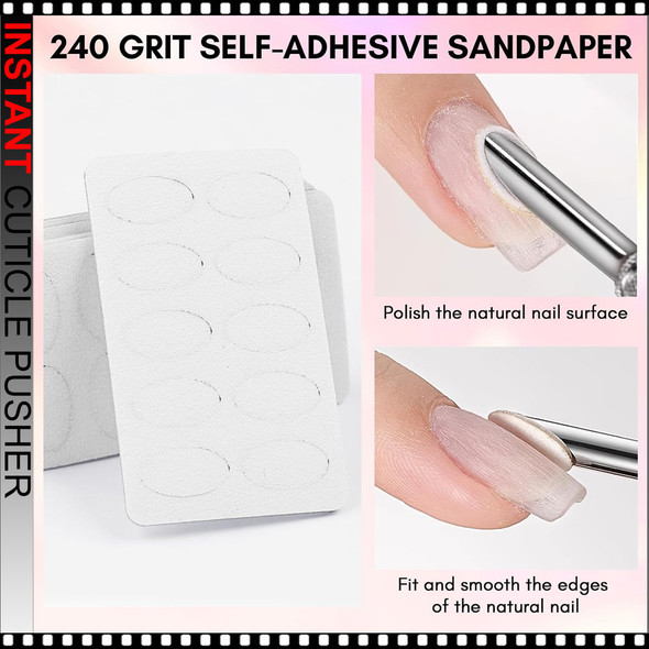 IMPLEMENT Cuticle Pusher with 50pcs Mini Nail Files Double Ended