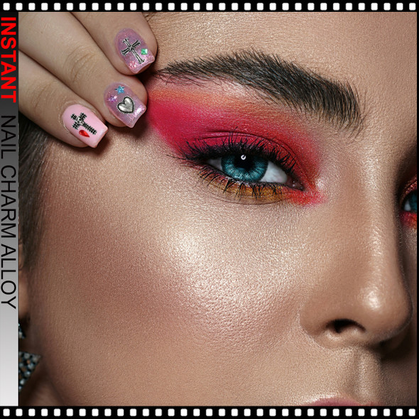 NAIL CHARM RHINESTONE  Vintage Cross Shaped 12/Case #2