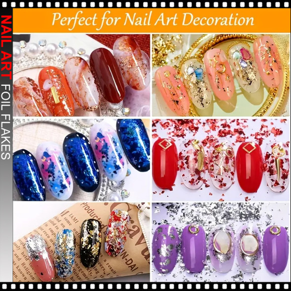 NAIL FOIL Flakes Metallic Gilding Gold 3g/Jar