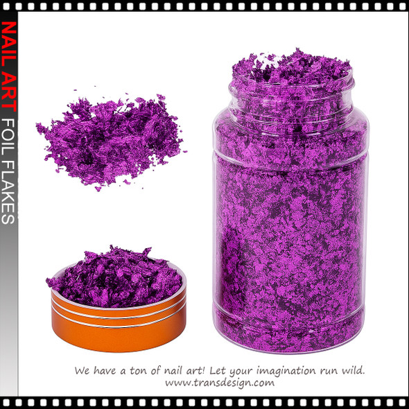 NAIL FOIL Flakes Metallic Gilding Purple 3g/Jar