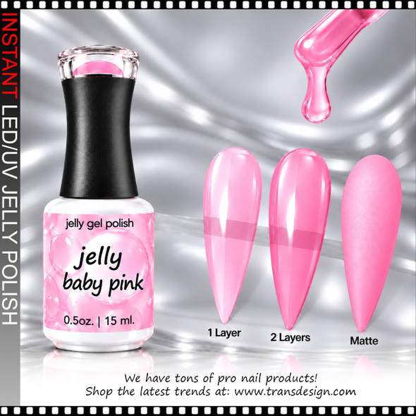 INSTANT JELLY GEL POLISH – BABY PINK 0.5 OZ.