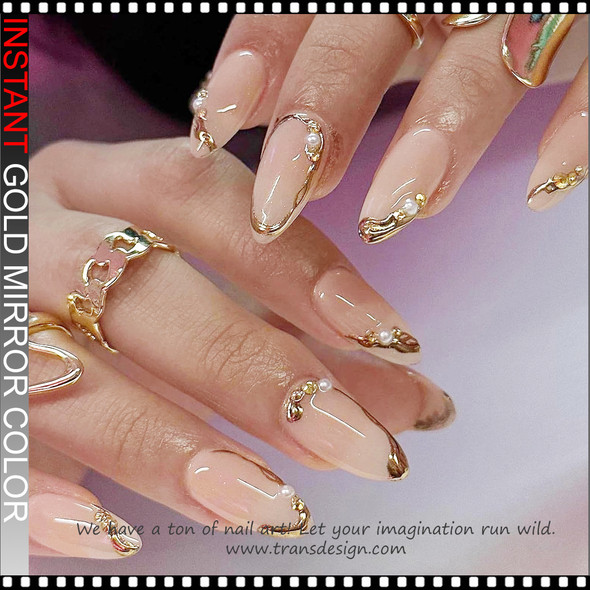 INSTANT HIGH PIGMENT Gel Color, Mirror Gold 0.5oz.