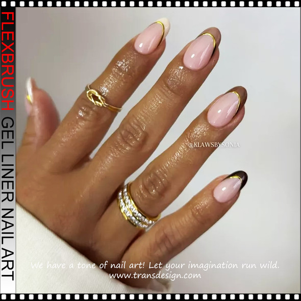 FLEXBRUSH Nail Art Gel Liner, Chrome Gold 0.3oz.