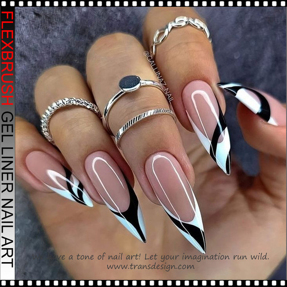 FLEXBRUSH Nail Art Gel Liner, White 0.3oz.