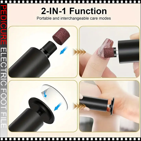 Rechargeable 2 in 1 Electric Foot Callus Remover (6 Speed)