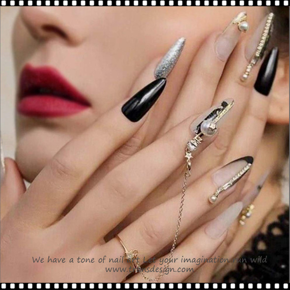 NAIL CHAIN Gold Metal Color 6/Pack 