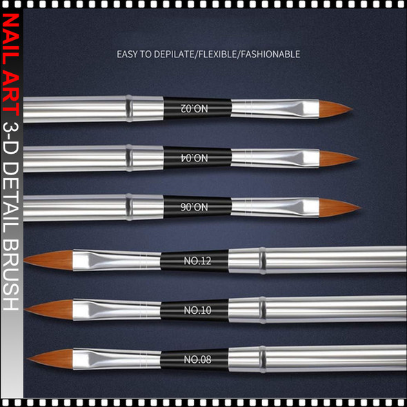 NAIL ART 3-D Detail Brush 6/Pack