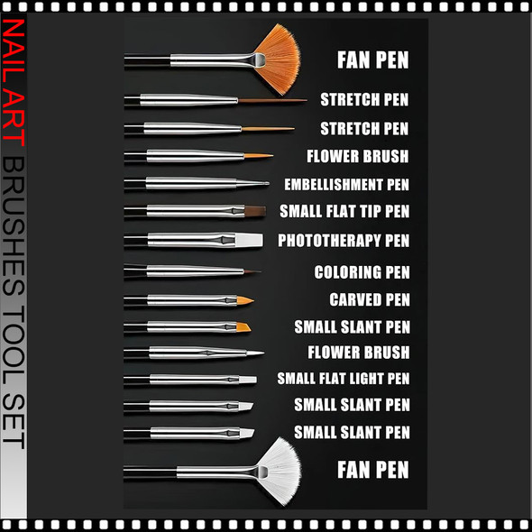 NAIL ART Tool Brush Set 15/Pack