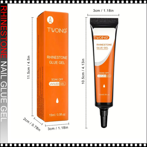 TWOING Super Adhesive NO Wipe Rhinestone Glue 0.5oz/15ml