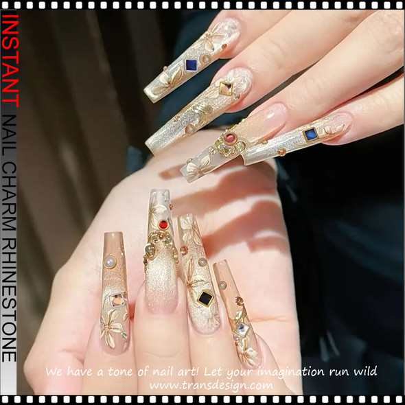 NAIL CHARM RHINESTONE Multi Style Square 24/Case 