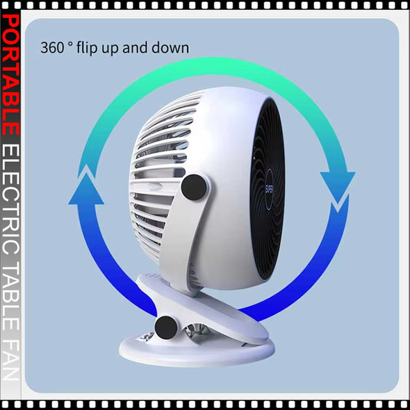 Rechargeable Mini Portable Electric Table Fan Color: Black