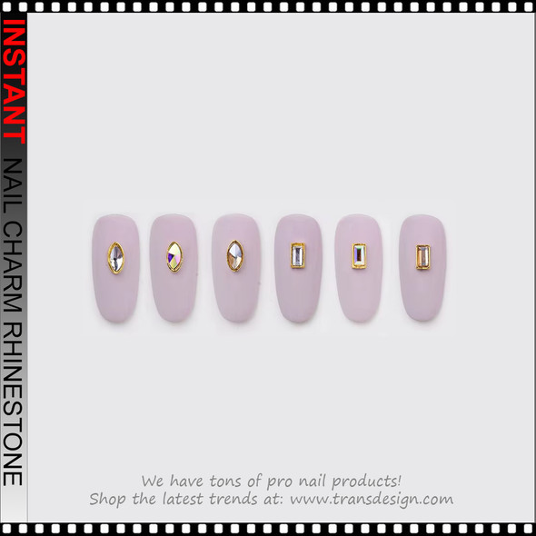 NAIL CHARM RHINESTONE Oval & Rectangular Shape 12/Case 