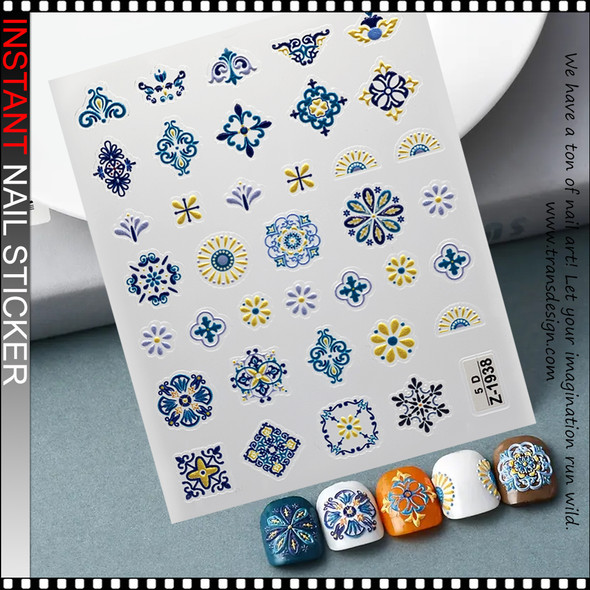 NAIL STICKER 3D Engraved Bohemian #Z-1938