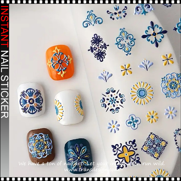 NAIL STICKER 3D Engraved Bohemian #Z-1938