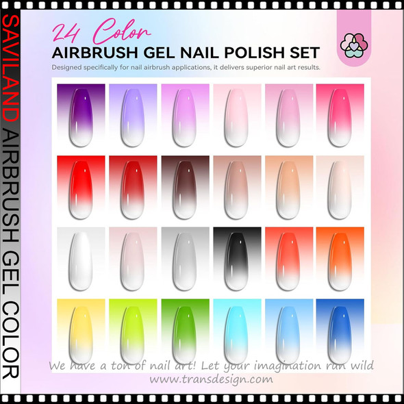 SAVILAND Primary Airbrush Gel Color 24 Color/Pack