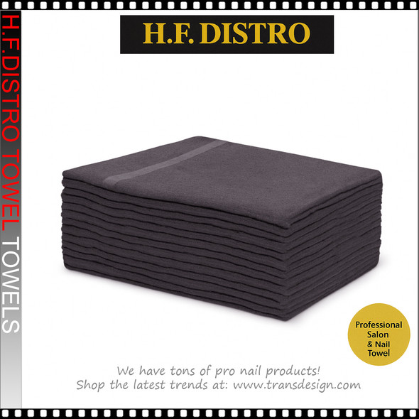 H.F.DISTRO Towel Dark Grey , Cotton, 16"x27", 12/Pack H.F.DISTRO Towel Dark Grey , Cotton, 16"x27", 12/Pack