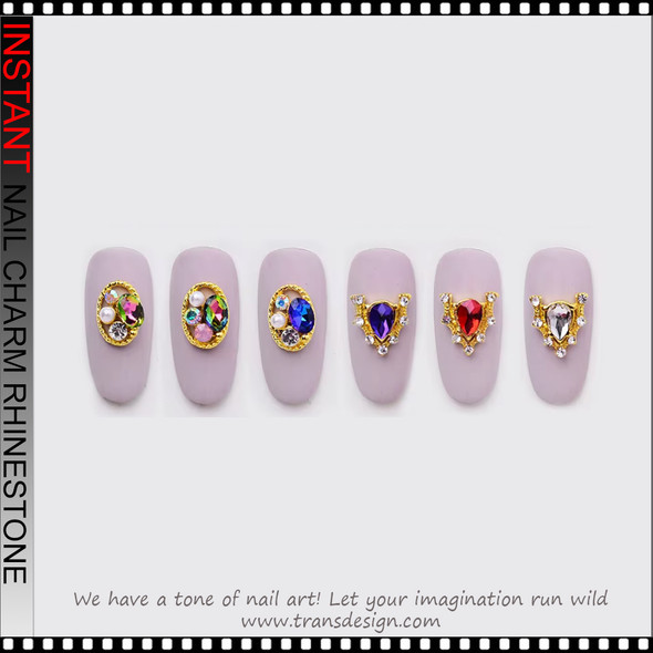 NAIL CHARM RHINESTONE Luxury Mixed Gem Designs 12/Case
