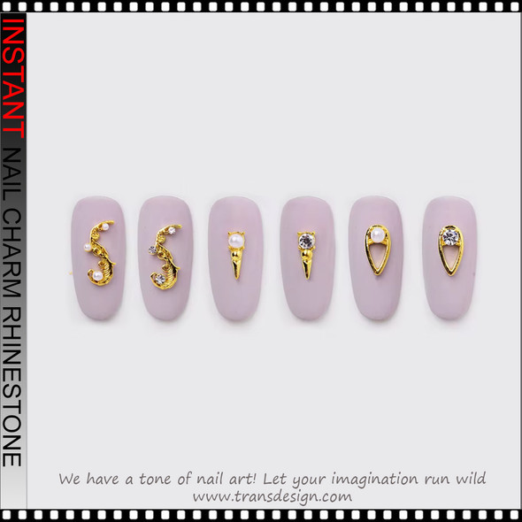 NAIL CHARM ALLOY 3D Elegant Gold-Tone12/Case