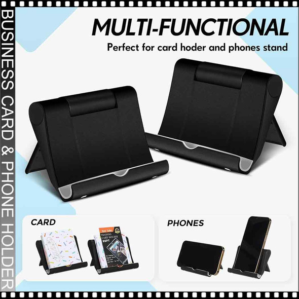 Business Card Holder & Phone Stand, Black  Business Card Holder & Phone Stand, Black
