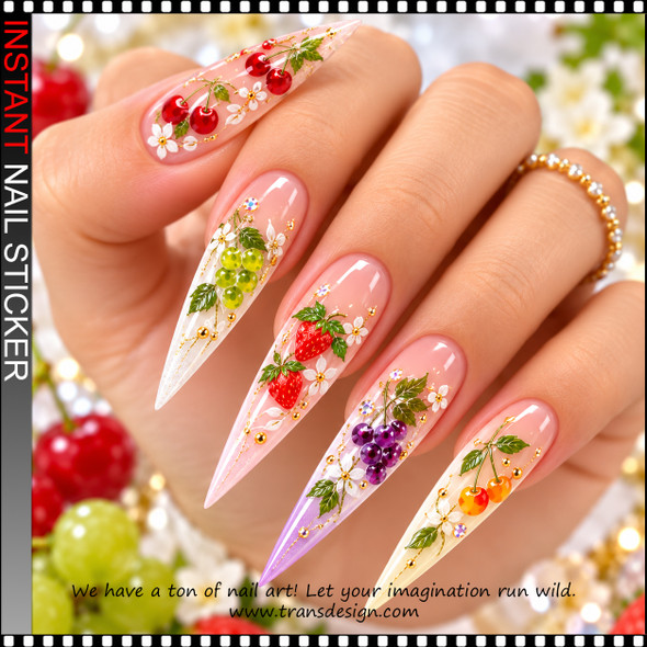5D NAIL STICKER – ASSORTED FRUITS & BERRIES #MS-400