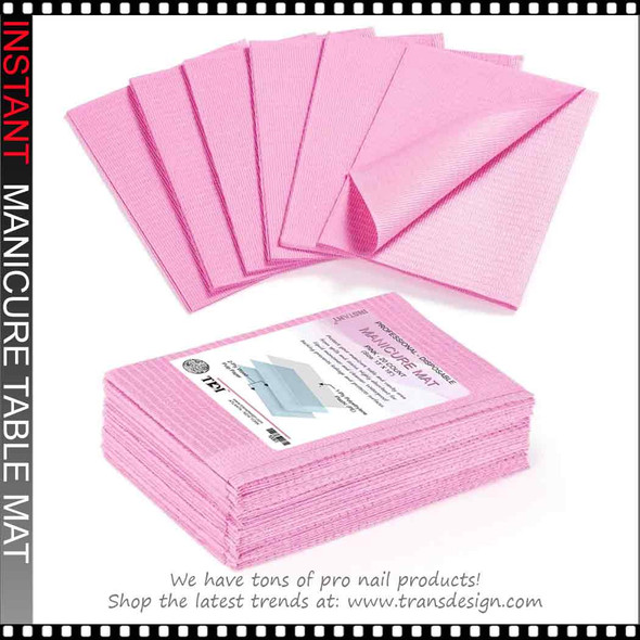 INSTANT Manicure Table Mat, Pink 13 x 18"  20/Pack INSTANT Manicure Table Mat, Pink 13 x 18"  20/Pack
