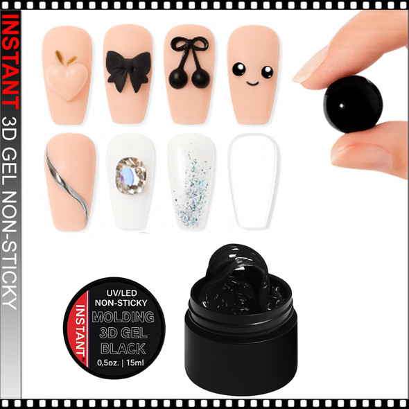 INSTANT MOLDING 3D GEL Non-Sticky, Black 0.5oz.