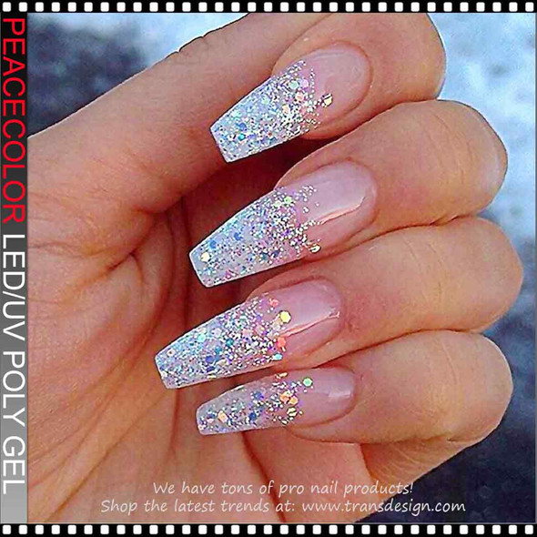 PEACECOLOR Poly Nail Gel Silver Glitter 16ml