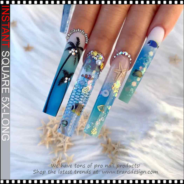 INSTANT SQUARE 5X-Long, Clear, Straight, No C, Half Cover 180/Case