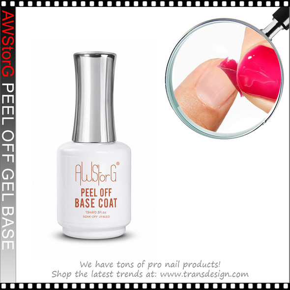 AWStorG LED/UV Peel Off Base Coat, 0.5oz.