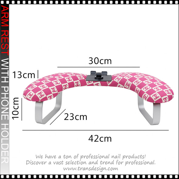ARMREST U Shape Pink/White Channel With Phone Holder